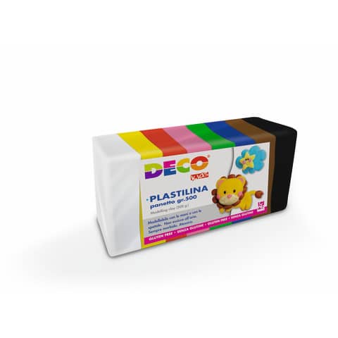 Plastilina in panetto Deco 500 g - conf. da 10 colori assortiti - 07033